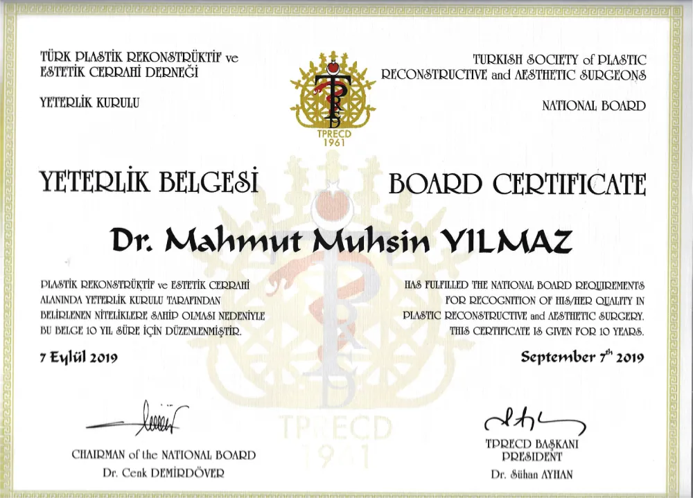 Dr. Muhsin Yılmaz Certificate 1